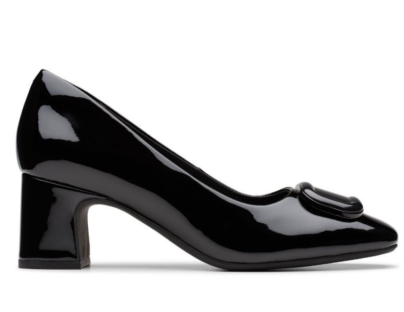 CLARKS # FERNIE TRIM NOIR VERNIS