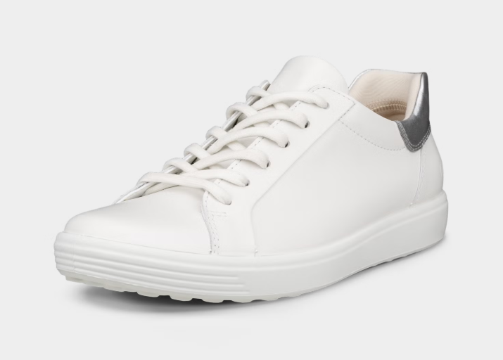 ECCO #SOFT 7 EASY SLIP LACE BLANC/ARGENT